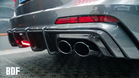 Audi S6 / A6 Avant / A6 S-line / A6 C8 2019 2020 2021 2022 2023 2024 with Aftermarket Parts - Rear Diffuser Pre-preg Carbon Fiber from Karbel Carbon