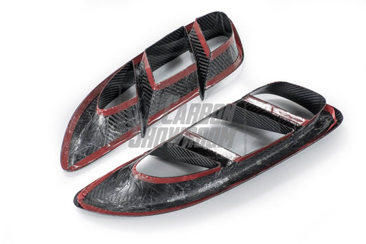Porsche 718 Cayman / Boxster / GTS 2017-ON with Aftermarket Parts - Side Vents Pre-preg Carbon Fiber from Karbel Carbon
