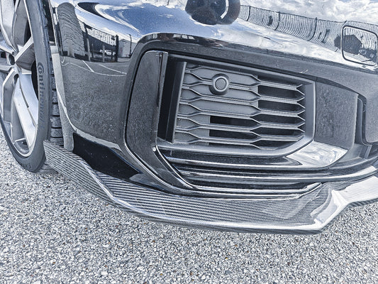 Audi S6 / A6 Avant / A6 (with S-line bumper, does not fit base model) C8 2019 2020 2021 2022 2023 2024 with Aftermarket Parts - Front Lip Pre-preg Carbon Fiber from Karbel Carbon