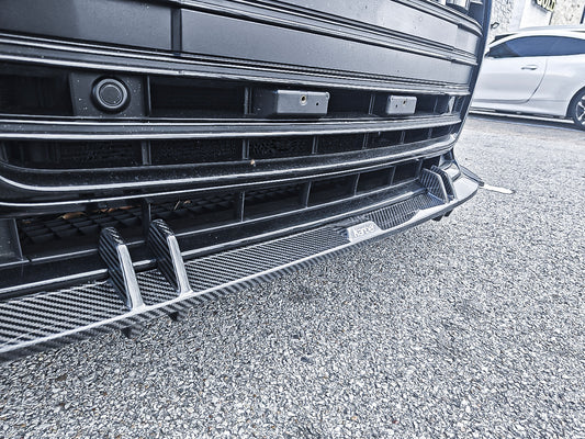 Audi S6 / A6 Avant / A6 (with S-line bumper, does not fit base model) C8 2019 2020 2021 2022 2023 2024 with Aftermarket Parts - Front Lip Pre-preg Carbon Fiber from Karbel Carbon