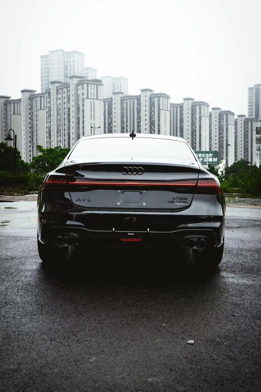 Audi S7 A7 (with s-line bumper) C8 2019-ON with Aftermarket Parts - V1 Style Rear Diffuser Pre-preg Carbon Fiber from Karbel Carbon