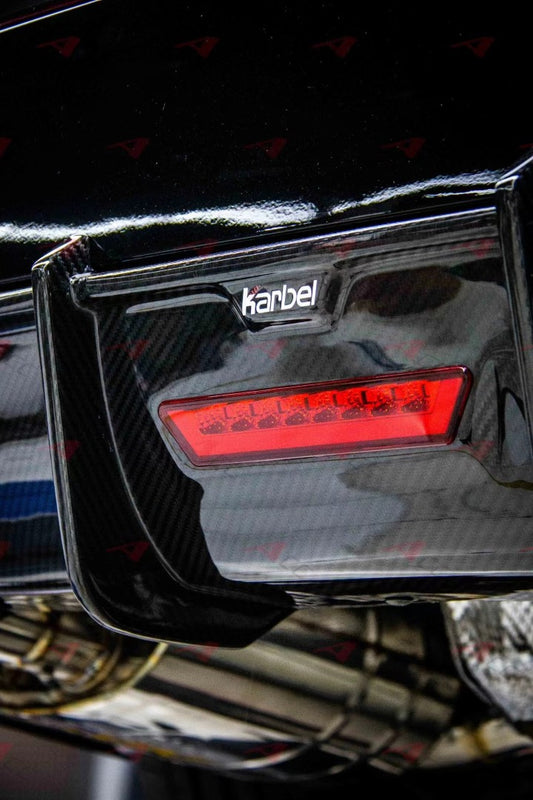 Audi S7 A7 (with s-line bumper) C8 2019-ON with Aftermarket Parts - V1 Style Rear Diffuser Pre-preg Carbon Fiber from Karbel Carbon