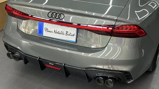 Audi S7 A7 (with s-line bumper) C8 2019-ON with Aftermarket Parts - V1 Style Rear Diffuser Pre-preg Carbon Fiber from Karbel Carbon