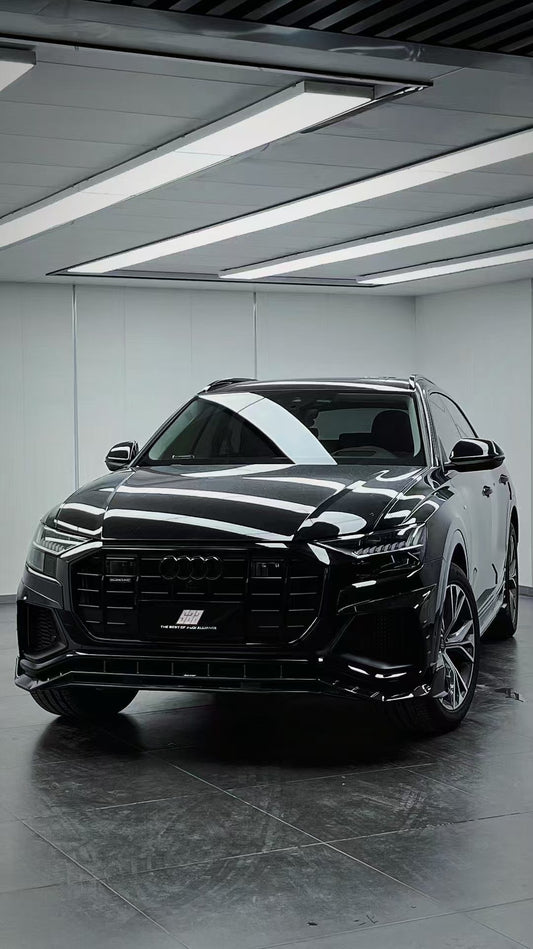 Audi SQ8 Q8 (with s-line bumper) Pre-facelift 2019 2020 2021 2022 2023 with Aftermarket Parts - Upper Valences Pre-preg Carbon Fiber from Karbel Carbon