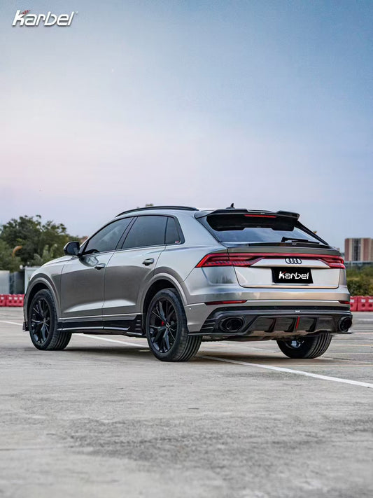 Audi Q8 2019-ON with Aftermarket Parts - V1 Style Rear Diffuser Pre-preg Carbon Fiber from Karbel Carbon