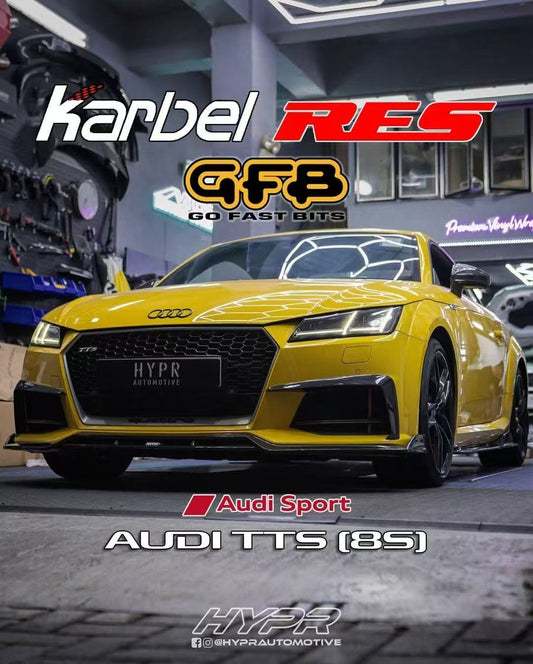 Audi TTS / TT (with s-line bumper) 8S MK3 2015 2016 2017 2018 2019 with Aftermarket Parts - Upper Valences Pre-preg Carbon Fiber from Karbel Carbon