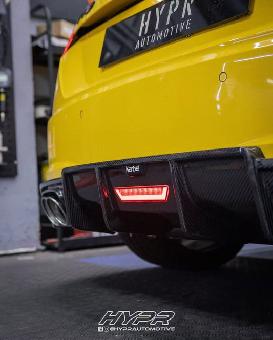 Audi TTS / TT (with s-line bumper) 8S MK3 2015 2016 2017 2018 2019 with Aftermarket Parts - Rear Diffuser& Canards Pre-preg Carbon Fiber from Karbel Carbon