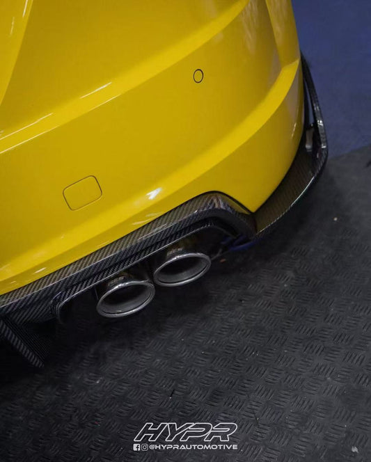 Audi TTS / TT (with s-line bumper) 8S MK3 2015 2016 2017 2018 2019 with Aftermarket Parts - Rear Diffuser& Canards Pre-preg Carbon Fiber from Karbel Carbon