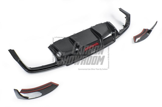 Audi TTS / TT (with s-line bumper) 8S MK3 2015 2016 2017 2018 2019 with Aftermarket Parts - Rear Diffuser& Canards Pre-preg Carbon Fiber from Karbel Carbon