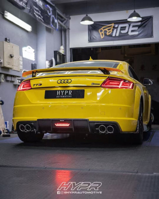 Audi TTS / TT (with s-line bumper) 8S MK3 2015 2016 2017 2018 2019 with Aftermarket Parts - Rear Diffuser& Canards Pre-preg Carbon Fiber from Karbel Carbon