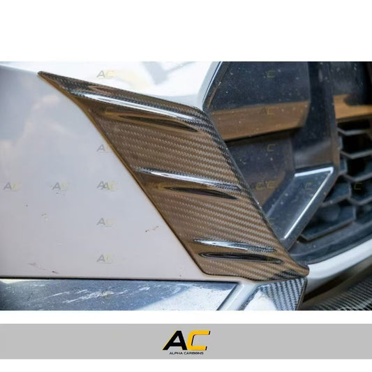 BMW 3 Series 330i (with M-package bumper, does not fit base model) M340i G20 G21 LCI 2023 2024 with Aftermarket Parts - V2 Style Front Lip Pre-preg Carbon Fiber from Karbel Carbon