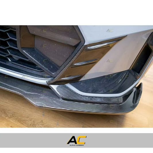 BMW 3 Series 330i (with M-package bumper, does not fit base model) M340i G20 G21 LCI 2023 2024 with Aftermarket Parts - V2 Style Front Lip Pre-preg Carbon Fiber from Karbel Carbon