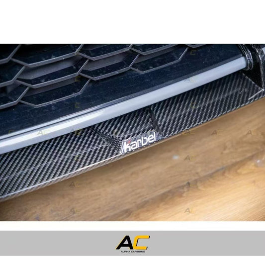 BMW 3 Series 330i (with M-package bumper, does not fit base model) M340i G20 G21 LCI 2023 2024 with Aftermarket Parts - V2 Style Front Lip Pre-preg Carbon Fiber from Karbel Carbon