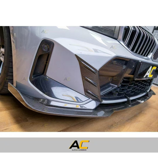 BMW 3 Series 330i (with M-package bumper, does not fit base model) M340i G20 G21 LCI 2023 2024 with Aftermarket Parts - V2 Style Front Lip Pre-preg Carbon Fiber from Karbel Carbon