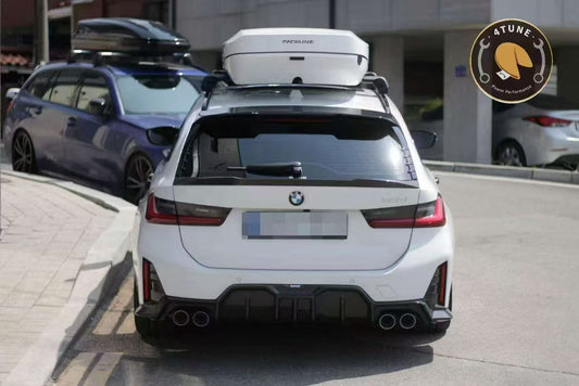 BMW 3 Series 330i (with M-package bumper, does not fit base model) M340i G20 G21 LCI 2023-ON with Aftermarket Parts - Rear Diffuser & Canards Pre-preg Carbon Fiber from Karbel Carbon