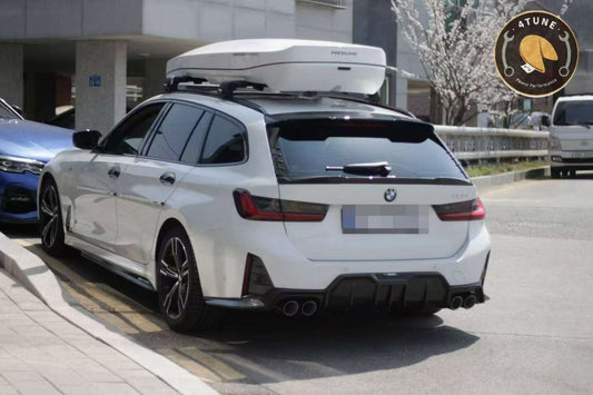 BMW 3 Series 330i (with M-package bumper, does not fit base model) M340i G20 G21 LCI 2023-ON with Aftermarket Parts - Rear Diffuser & Canards Pre-preg Carbon Fiber from Karbel Carbon