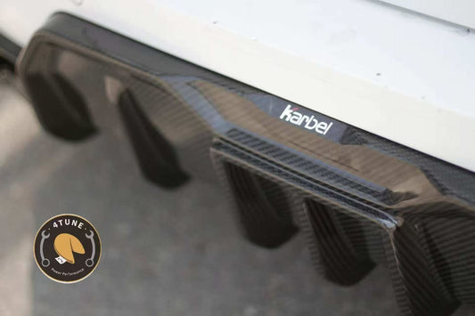 BMW 3 Series 330i (with M-package bumper, does not fit base model) M340i G20 G21 LCI 2023-ON with Aftermarket Parts - Rear Diffuser & Canards Pre-preg Carbon Fiber from Karbel Carbon