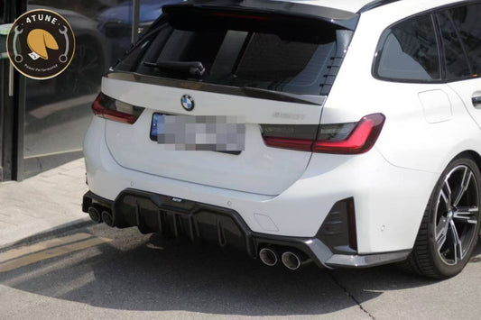 BMW 3 Series 330i (with M-package bumper, does not fit base model) M340i G20 G21 LCI 2023-ON with Aftermarket Parts - Rear Diffuser & Canards Pre-preg Carbon Fiber from Karbel Carbon