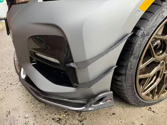 BMW 3 Series 330i (with M-package bumper, does not fit base model) M340i G20 G21 Pre-LCI 2019-2022 with Aftermarket Parts - Front Canards Pre-preg Carbon Fiber from Karbel Carbon