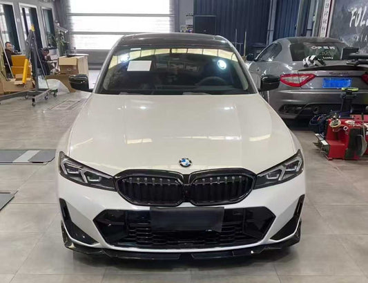 BMW 3 Series 330i (with M-package bumper, does not fit base model) M340i G20 G21 LCI 2023 2024 with Aftermarket Parts - V2 Style Front Canards Pre-preg Carbon Fiber from Karbel Carbon