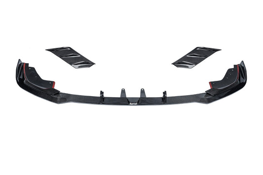 BMW 3 Series 330i (with M-package bumper, does not fit base model) M340i G20 G21 LCI 2023-ON with Aftermarket Parts - Front Lip Pre-preg Carbon Fiber from Karbel Carbon