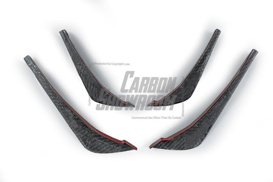 BMW 3 Series 330i (with M-package bumper, does not fit base model) M340i G20 G21 Pre-LCI 2019-2022 with Aftermarket Parts - Front Canards Pre-preg Carbon Fiber from Karbel Carbon