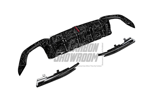 BMW 3 Series 330i (with M-package bumper, does not fit base model) M340i G20 G21 Pre-LCI 2019-2022 with Aftermarket Parts - Rear Diffuser & Canards Pre-preg Carbon Fiber from Karbel Carbon
