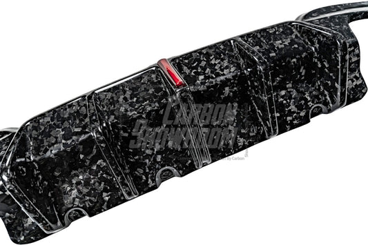BMW 3 Series 330i (with M-package bumper, does not fit base model) M340i G20 G21 Pre-LCI 2019-2022 with Aftermarket Parts - Rear Diffuser & Canards Pre-preg Carbon Fiber from Karbel Carbon