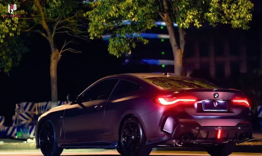 BMW 4 Series 430i M440i G22 G23 2020-ON with Aftermarket Parts - Rear Diffuser & Canards Pre-preg Carbon Fiber from Karbel Carbon