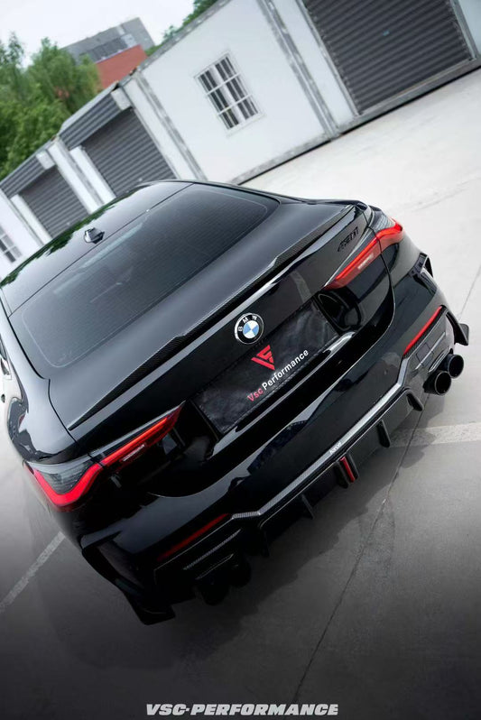 BMW 4 series 430i M440i G22 G23 2020-ON with Aftermarket Parts - Rear Diffuser & Canards Pre-preg Carbon Fiber from Karbel Carbon