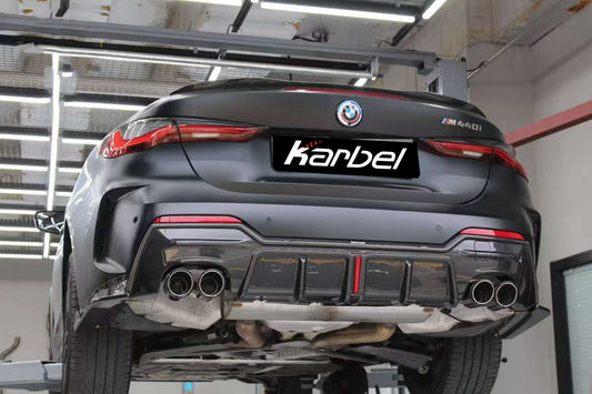 BMW 4 Series 430i M440i G22 G23 2020-ON with Aftermarket Parts - Rear Diffuser & Canards Pre-preg Carbon Fiber from Karbel Carbon