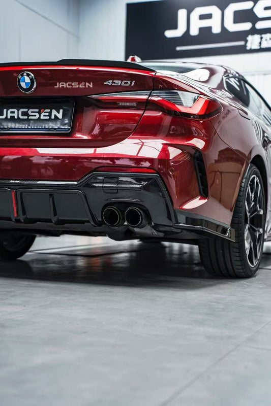 BMW 4 series 430i M440i G22 G23 2020-ON with Aftermarket Parts - Rear Diffuser & Canards Pre-preg Carbon Fiber from Karbel Carbon