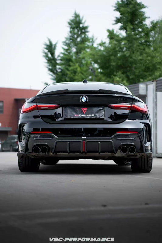 BMW 4 series 430i M440i G22 G23 2020-ON with Aftermarket Parts - Rear Diffuser & Canards Pre-preg Carbon Fiber from Karbel Carbon