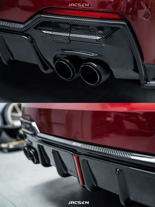 BMW 4 series 430i M440i G22 G23 2020-ON with Aftermarket Parts - Rear Diffuser & Canards Pre-preg Carbon Fiber from Karbel Carbon