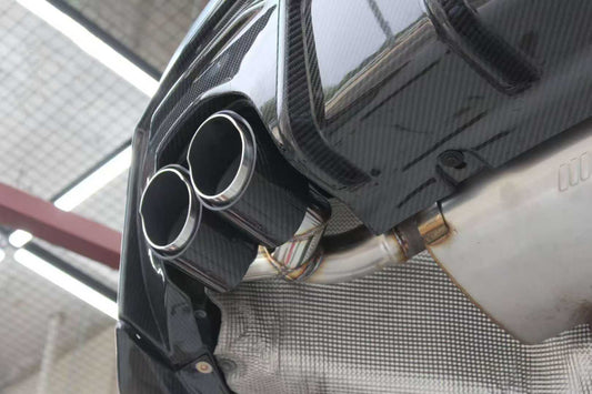 BMW 4 Series 430i M440i G22 G23 2020-ON with Aftermarket Parts - Rear Diffuser & Canards Pre-preg Carbon Fiber from Karbel Carbon