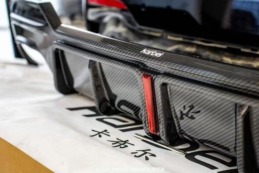 BMW 4 series 430i M440i G22 G23 2020-ON with Aftermarket Parts - Rear Diffuser & Canards Pre-preg Carbon Fiber from Karbel Carbon
