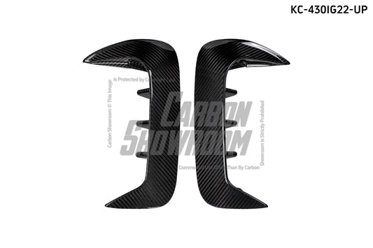 MW 4 Series 430i (with M-package bumper, does not fit base model) M440i G22 G23 2020-ON with Aftermarket Parts - Upper Valences Pre-preg Carbon Fiber from Karbel Carbon