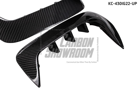 MW 4 Series 430i (with M-package bumper, does not fit base model) M440i G22 G23 2020-ON with Aftermarket Parts - Upper Valences Pre-preg Carbon Fiber from Karbel Carbon