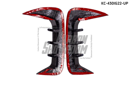 MW 4 Series 430i (with M-package bumper, does not fit base model) M440i G22 G23 2020-ON with Aftermarket Parts - Upper Valences Pre-preg Carbon Fiber from Karbel Carbon
