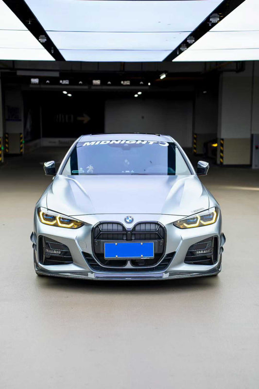 BMW 4 series 430i (with M-package bumper, does not fit base model) M440i G22 G23 2020-ON with Aftermarket Parts - Front Lip Pre-preg Carbon Fiber from Karbel Carbon