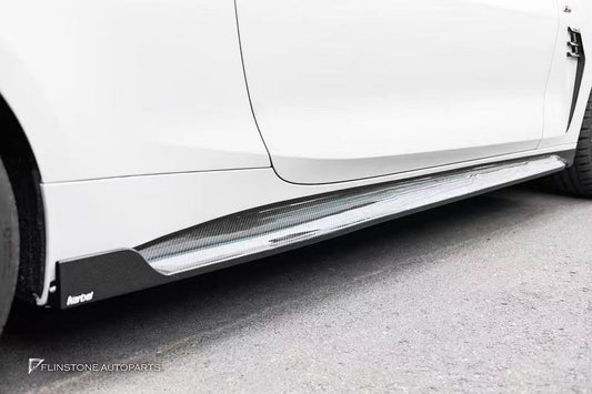 BMW 4 series 430i (with M-package bumper, does not fit base model) M440i G22 G23 2020-ON with Aftermarket Parts - Side Skirts Pre-preg Carbon Fiber from Karbel Carbon