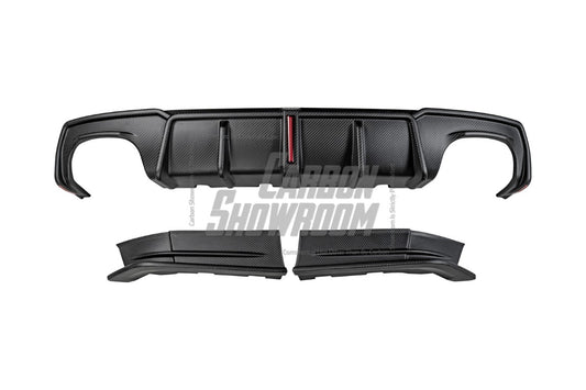 BMW 4 Series Gran Coupe M440i 430i (with M-package bumper, does not fit base model) G26 2022-ON with Aftermarket Parts - Rear Diffuser & Canards Pre-preg Carbon Fiber from Karbel Carbon