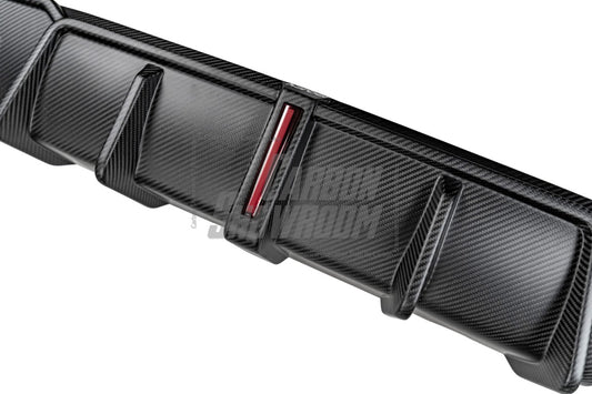 BMW 4 Series Gran Coupe M440i 430i (with M-package bumper, does not fit base model) G26 2022-ON with Aftermarket Parts - Rear Diffuser & Canards Pre-preg Carbon Fiber from Karbel Carbon