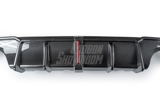 BMW 4 Series Gran Coupe M440i 430i (with M-package bumper, does not fit base model) G26 2022-ON with Aftermarket Parts - Rear Diffuser & Canards Pre-preg Carbon Fiber from Karbel Carbon