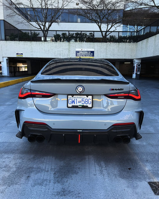 BMW 4 series 430i M440i G22 G23 2020-ON with Aftermarket Parts - Rear Diffuser & Canards Pre-preg Carbon Fiber from Karbel Carbon
