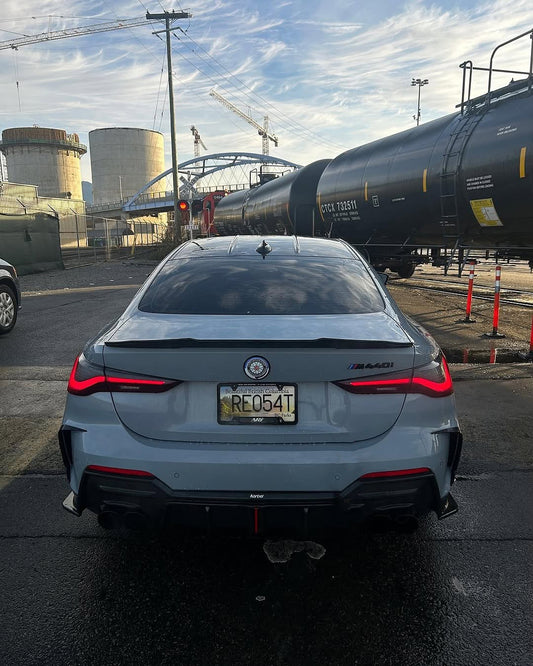 BMW 4 series 430i M440i G22 G23 2020-ON with Aftermarket Parts - Rear Diffuser & Canards Pre-preg Carbon Fiber from Karbel Carbon