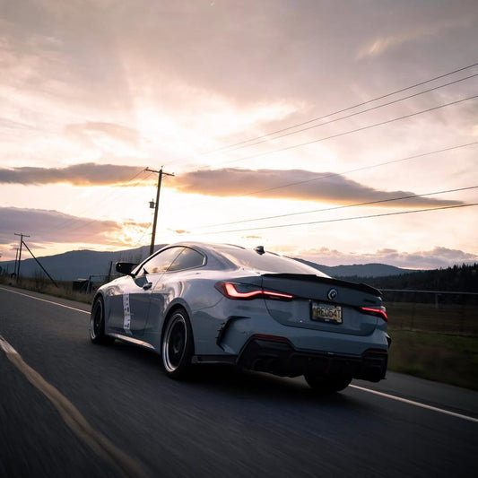 BMW 4 series 430i M440i G22 G23 2020-ON with Aftermarket Parts - Rear Diffuser & Canards Pre-preg Carbon Fiber from Karbel Carbon