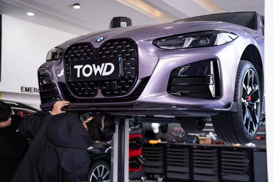 BMW 4 series 430i (with M-package bumper, does not fit base model) M440i G22 G23 2020-ON with Aftermarket Parts - Front Lip Pre-preg Carbon Fiber from Karbel Carbon