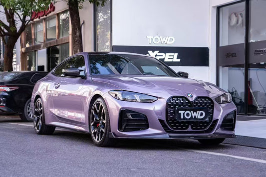 BMW 4 series 430i (with M-package bumper, does not fit base model) M440i G22 G23 2020-ON with Aftermarket Parts - Front Lip Pre-preg Carbon Fiber from Karbel Carbon
