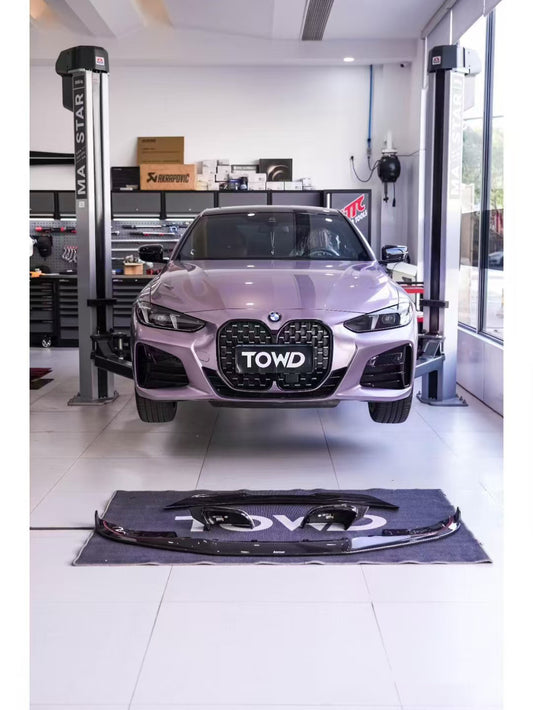 BMW 4 series 430i (with M-package bumper, does not fit base model) M440i G22 G23 2020-ON with Aftermarket Parts - Front Lip Pre-preg Carbon Fiber from Karbel Carbon